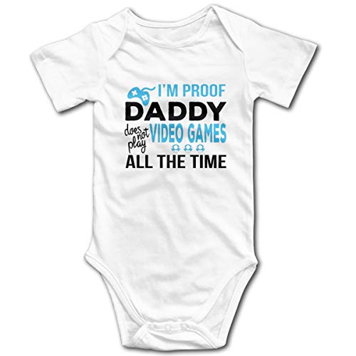 Image of Gjtygdfhdty I'm Proof Daddy Does Not Play Video Games All The Time Baby Girls Boys Romper Bodysuit ¡­