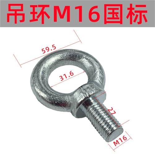 Boulon de levage M16 acier au carbone galvanisé haute résistance 10pcs - 3