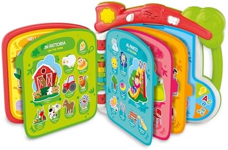Clementoni Baby – Livre Interactif 100 Mots – 1 An – Bilingue Italien/anglais – Sons Et Lumières