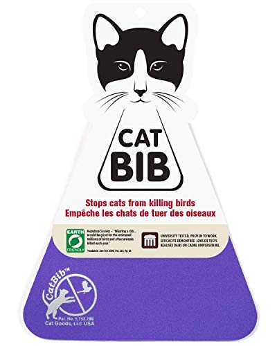 CatBib Bird Saving Cat Collar, Prevent Cats from Catching & Killing Birds, Anti Hunting Colorful Bib to Save Birds & Other Wildlife (Small, Purple)