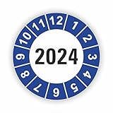 Fassbender-Druck PRÜFPLAKETTEN - Hochwertige Prüfetiketten JAHRESPLAKETTE 2024 Ø 20mm - Selbstklebende PVC-Folie - Wartungsetiketten für Prüfung - Prüfplakette für Prüfungsnachweis (10 Stück)