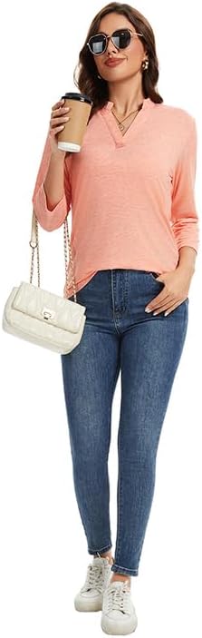 Women's 3/4 Sleeve V Neck T Shirt Solid Casual Tops Basic Tees 2025 Fall Winter Outfits Shirts Clothes - Image 6