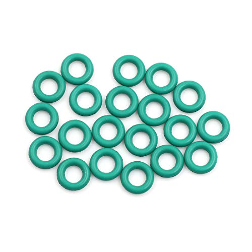 X AUTOHAUX Fluorine Rubber O-Rings, 10mm OD 5mm ID 2.5mm Width FKM Seal Gasket for Machinery Plumbing Green, Pack of 20