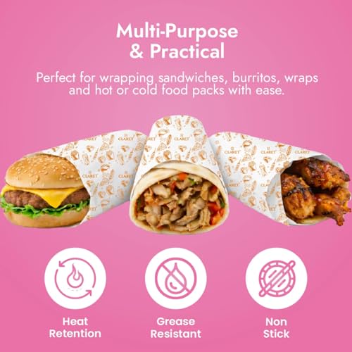 Image of Claret Food Wrapping Paper Roll | 20 Meter | Oil & Grease Proof Butter Paper | Eco-Friendly Non-Stick Roll for Roti, Snacks, Tiffin, Sandwich | Ideal for Kitchen Use & Food Storage (Pack Of 1)