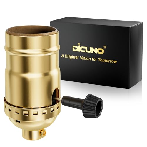 Image of DiCUNO UL Listed 3-Way Lamp Socket Replacement, E26 Standard Threaded Base Light Socket, Turn Switch Knob for Low-Medium-High Light Settings, DIY Project, Table