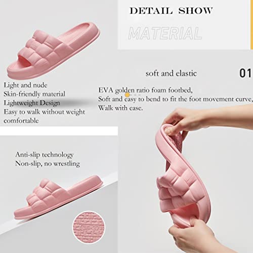 HSQMA Womens Slippers,Ultra-Soft Thick Soled Sandals For Home Bathroom, Quick Drying Shower Cloud Shoes Unisex Thick Sole Quick-drying Open Toe Style Slippers2