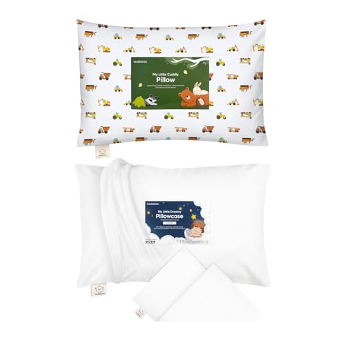 KeaBabies Toddler Pillow with Pillowcase and Toddler Pillowcase for 13X18 Pillow - 13x18 Nursery Kids Bedding Set for Sleeping - Soft, Breathable Case for Nap and Sleep, Cute Prints for Boys and Girls