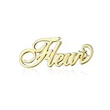 MANZHEN Custom Name Brooch Personalized Custom Made Design Name Tag Button Pin 18k Gold Plated Customized Pin for Hat Backpack Clothes (gold)