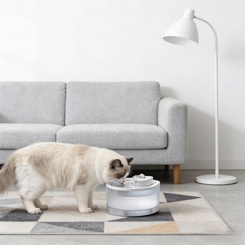 Fuente de agua automática para gatos 2.5L, acero inoxidable miniatura 7
