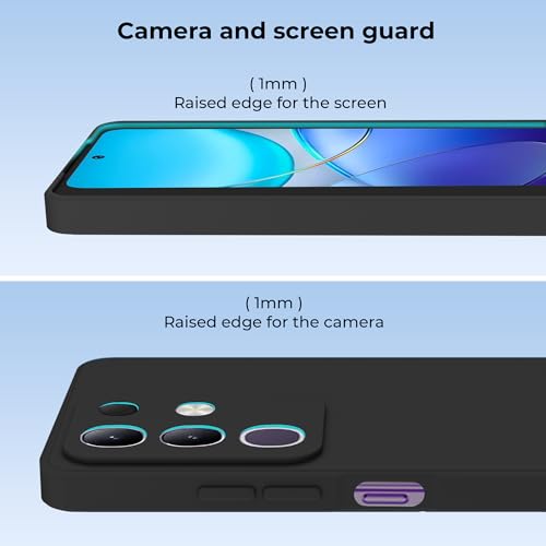 Image of A rtistque Back Cover Case for Vivo T4x 5G / iQoo Z10x 5G with Camera Protection | Shockproof TPU | Stylish Protective Design | Slim Fit | Ultra Matte | Vivo T4x 5G / iQoo Z10x Back Cover - Black
