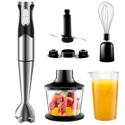 VIYSPNV Frullatore a Immersione Multifunzione 6 in 1, 1200W Frullatore Tritatutto Multifunzionale...