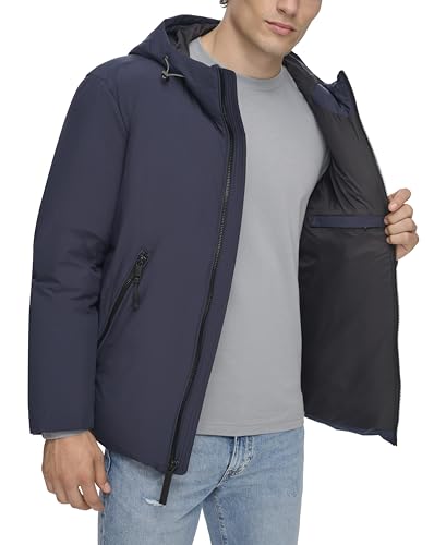 DKNY Mens Mid Weight Zip Front Hooded Softshell Jacket3