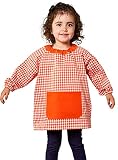 KLOTTZ PONCHO - Babi poncho sin botones guardería. Bata escolar cómoda de vestir perfecta para comedores y colegios. bebé-niños color: NARANJA talla: 0