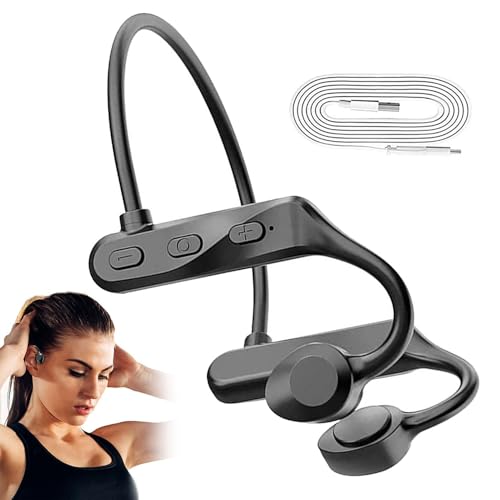 Auriculares inalámbricos genéricos de oído abierto, auriculares de conducción ósea, auriculares deportivos 5.0 | Auriculares inalámbricos para correr hasta 8 horas de lectura, para sala de