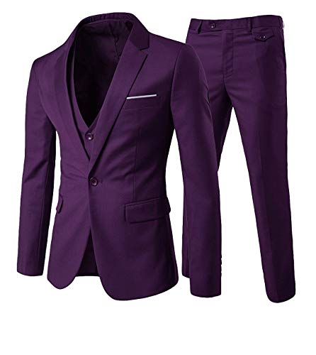 Cloudstyle Traje Suit Hombre 3 Piezas Chaqueta Chaleco pantalón Traje al Estilo Occidental