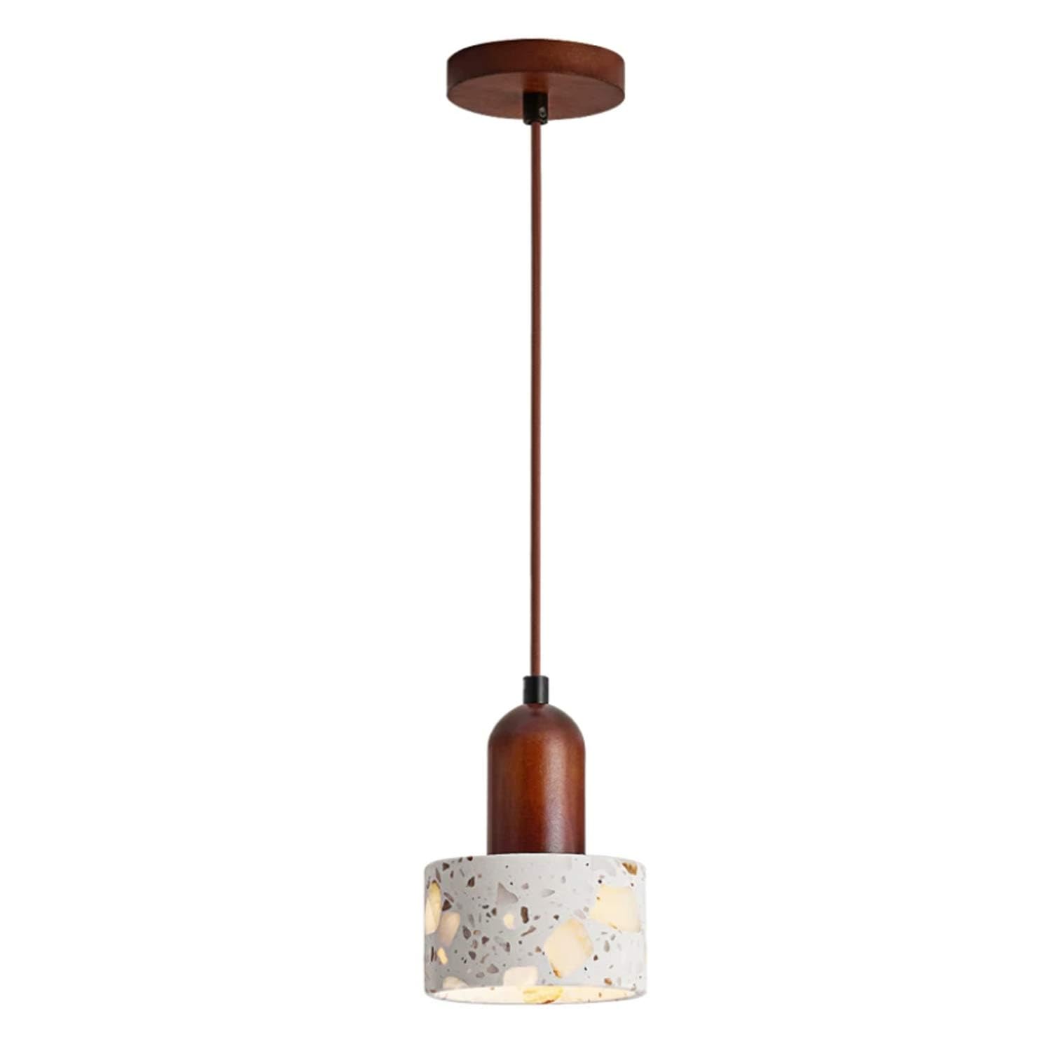 USMJQVZ Nordic Natural Stone Mini Terrazzo Pendant Light Wabi-Sabi Wood Chandelier Dining Table Droplight Bedside Restaurant Kitchen Aisle Bar Club Hanging Lamp
