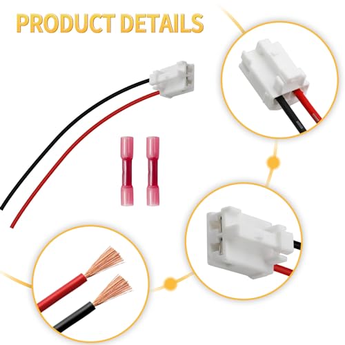 Image of 12 Gauge Blower Motor Connector Harness for Toyota Tacoma 2005-2016 Replace 82998-12380 90980-10916, 6 Inches 12 Gauge Wire Harness, Blower Motor Harness Plug Wire Harness Pigtail Kit