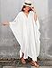 Bsubseach Women White Kaftan Dress Batwing Sleeve Plus Size Swimsuit Cover Up Maxi Caftan Dresses