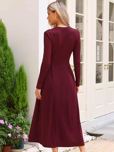 Allegra K Long Sleeve Dress for Women's A-Line Maxi Winter Fall Sweater Dresses3