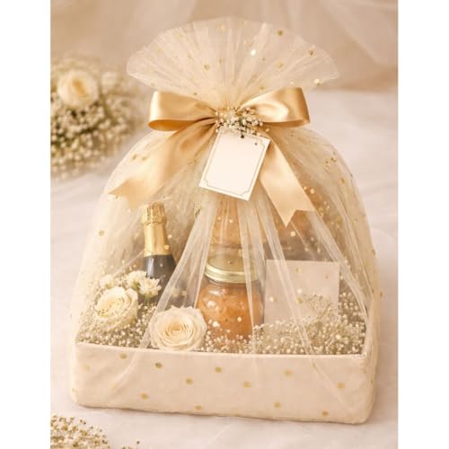 Image of SATYAM KRAFT 5 Meter Multipurpose Net Fabric Cloth for Birthday, Wedding, Valentine, Party, Event, Stage Backdrop, Pooja Background, Tent, Mandap & Festive Decoration Item (Golden)