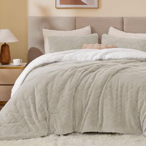 Image of BEDELITE Fluffy Sherpa Twin Comforter Set,Taupe