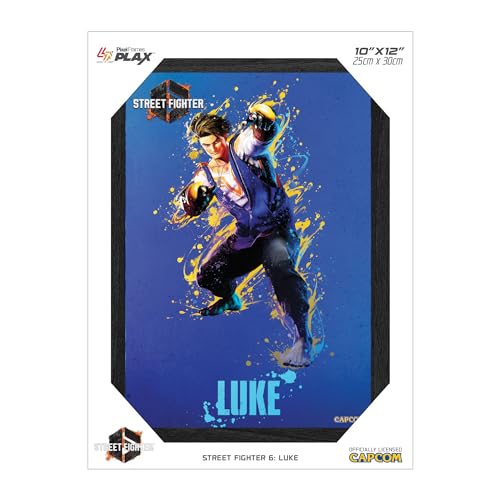 Level Up Labs Pixel Frames PLAX: Street Fighter 6: Luke - 3D Framed Lenticular Poster - 10"x12"