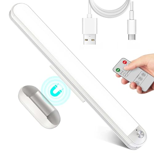 KAGWON Rechargeable Touch Light Bar with Remote Dimmable LED Mirror Lights for Makeup Stick on Wall Reading Bunk Bed Lighting Built-in 5W 2400mAh Battery Headboard Lamp