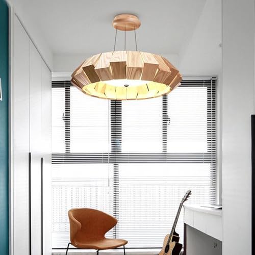Suspension LED éclairage plafond bois massif luminaire îlot cuisine LWX