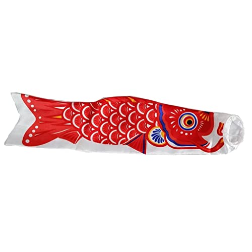 predolo Drapeau de Carpe Décoratif Japonais Manche à Vent Koi Sailfish, Rouge, 50cm Cover