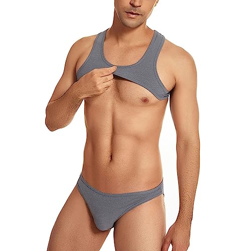 52hertz Men Sexy Crop Tank Top Basic Casual Short Sleeve T Shirt Sports Pullover Blouse3