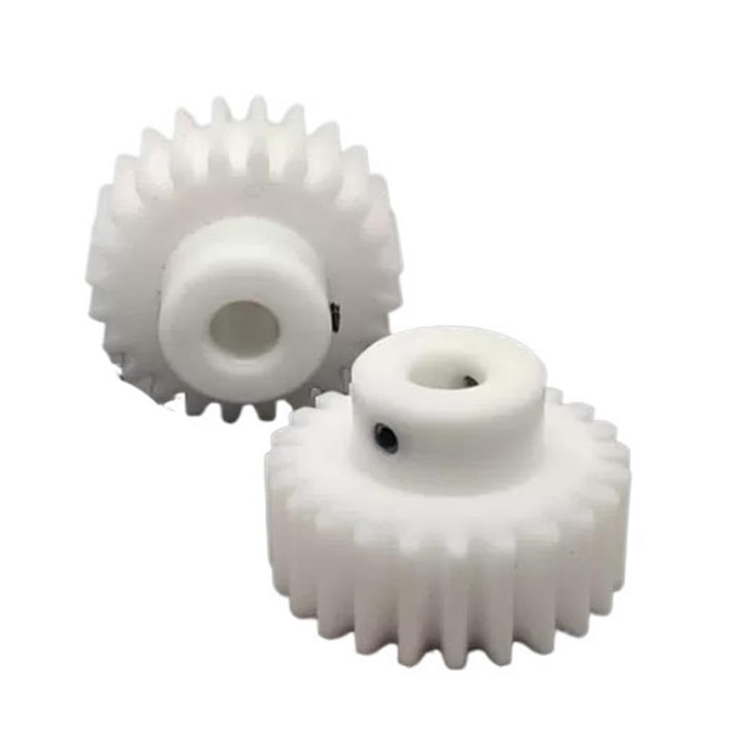 Cylindrical Drive 2pcs 0.7 Module Plastic Spur Gear with Step 0.7M 18 Teeth Straight Teeth Gear 5mm Teeth Width Cylindrical Gear M4 Screw Rack Machinery(3.17MM)
