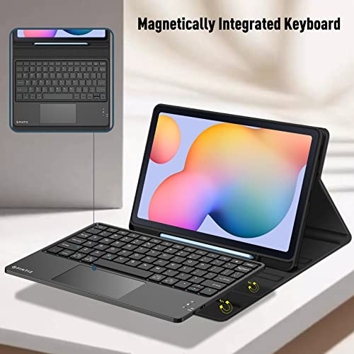 Fintie Keyboard Case For Samsung Galaxy Tab S6 Lite 10.4 Inch 2022/2020 Model (Sm-P610/P613/P615/P619), Soft Tpu Back Cover With Built-In Trackpad Detachable Wireless Bluetooth Keyboard, Black #TOP3