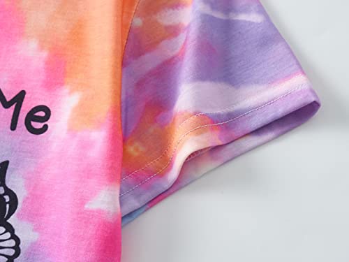 Tie Dye Butterfly Pajamas For Girls Soft Summer Jersey Shirt & Shorts Set Big Kid Size 12 #TOP3