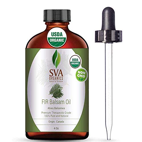 SVA Organics FIR Balsam Essential Oil Organic USDA 4 Oz with Dropper 100% Pure Natural Unrefined Premium Therapeutic Grade Oil