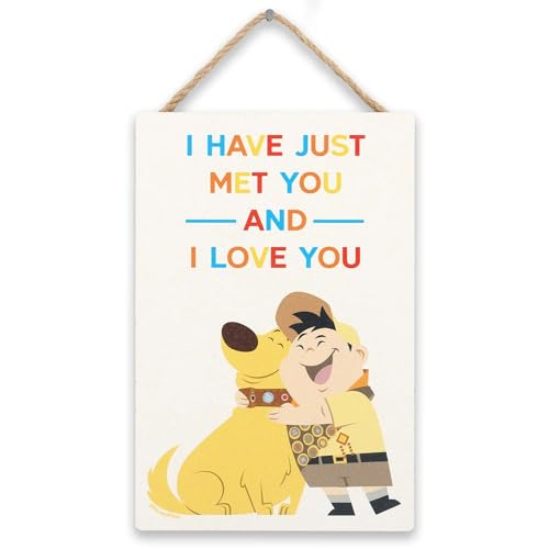 Image of Disney Pixar Up I Have Just Met You And I Love You Hanging Wood Wall Decor - Adorable Up Sign for Kids' Bedroom, Play Room or Nursery