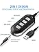 Vtin Headset with Microphone, USB Headset/ 3.5mm Computer Headphone Headset Noise Cancelling and Hands-Free with Mic, Stereo On-Ear Wired Business Headset for Skype, Call Center, PC, Phone, Mac