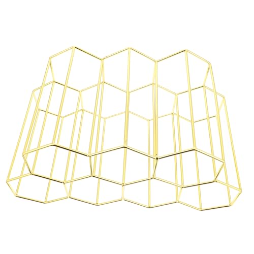 Soporte para botellas de vino de 7 huecos en hierro dorado miniatura 1