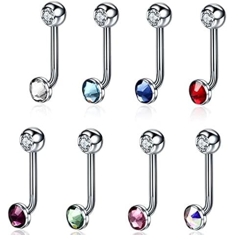 ChiMunllin 8PCS Titanium Christina Vertical Hood VCH Piercing Jewelry Barbell Cubic Zirconia VCH Rings Genital Piercing Jewelry 14G 11mm Cover