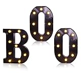 YNPQTDS Halloween-Heimdekoration – LED-beleuchteter Boo-Buchstabe, Halloween-Party-Tischaufsatz für Bauernhaus, Kamin, Balkon, Karneval, Wohnung, Eingang, Schule, Küche, Party-Szene, Display