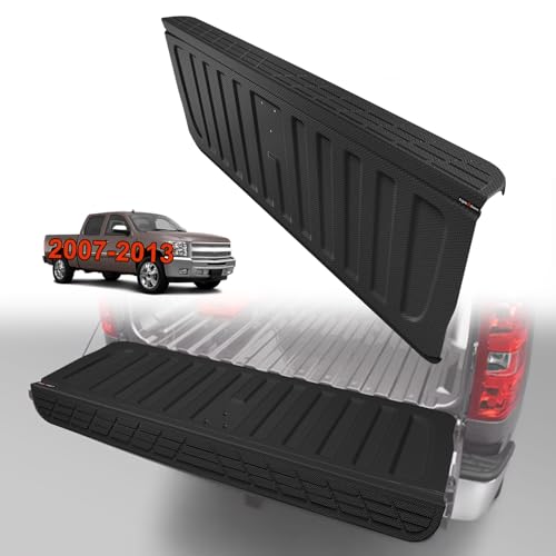 Image of TripleAliners Truck Mat Compatible with 2007-2013 Chevy Silverado & GMC Sierra 1500 Accessories, Tailgate Mat Custom Fit All Weather Protection Pickup Liner, w /Tailgate Cap Protector