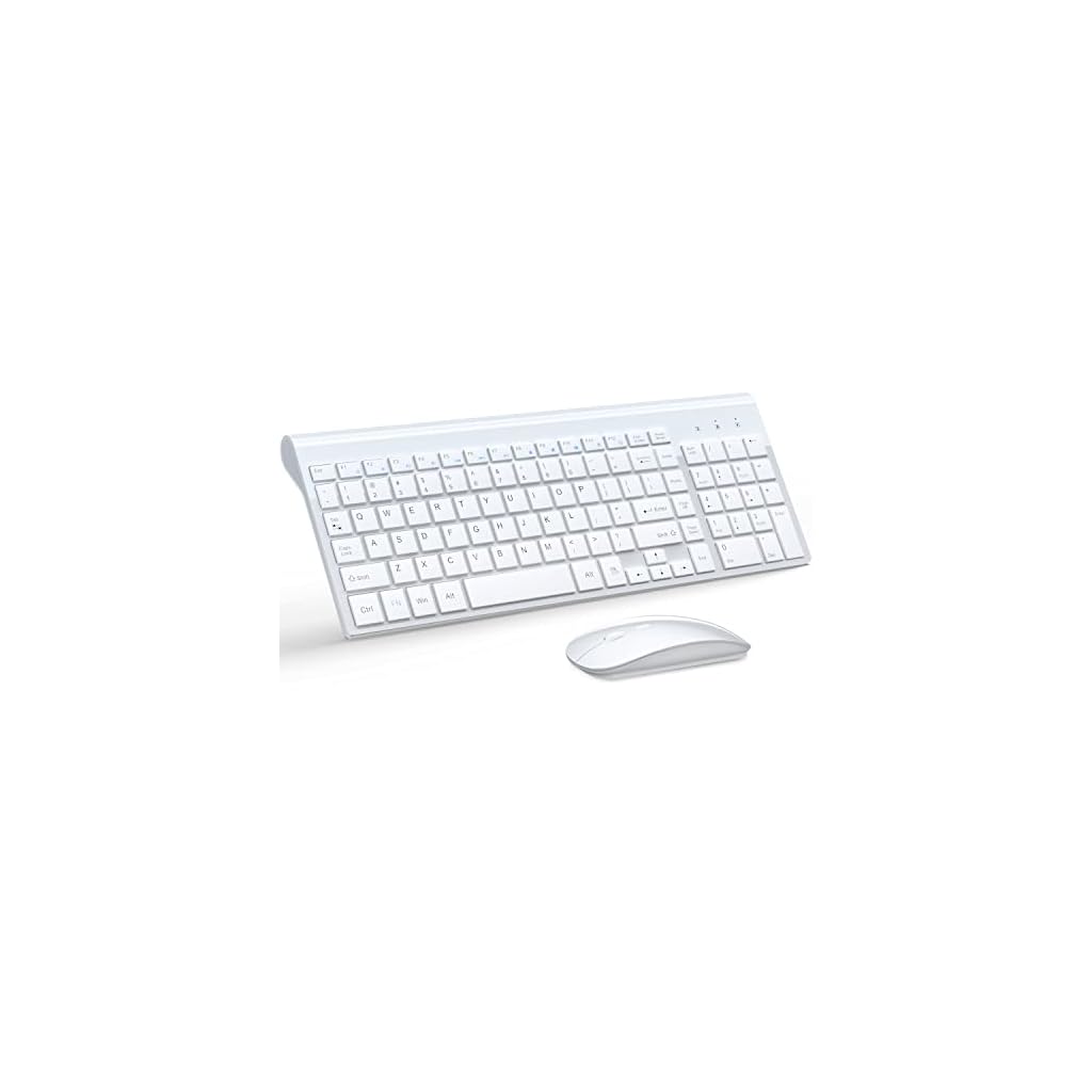 Wireless-Keyboard-and-Mouse-Ultra-Slim-Combo-TopMate-24G-Silent-Compact-USB-Mouse-and-Scissor-Switch-Keyboard-Set-with-Cover-2-AA-and-2-AAA-Batteries-for-PCLaptopWindowsMac-White