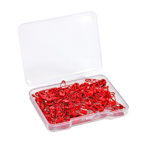 Small Safety Pins,19mm Mini Safety Pins for Clothes,Red Safety Pin Rust Resistant Nickel Plated Steel Set for Crafting,Sewing,Rimming Fastening Clip Button for Garment Hang Tag 120pcs/box