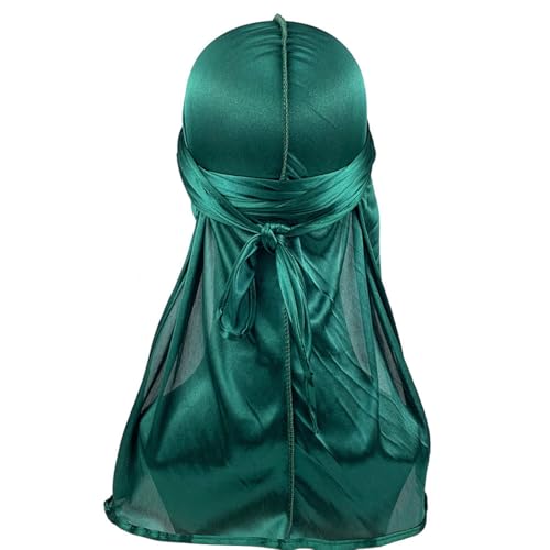 [Trifong] ドゥーラグ 緑 durag 光沢の生地 du-rag 海賊 バンダナ ヒップポップ ダンス ウェーブ キャップ デューラグ hiphop衣装 ダンス衣装 ラッパー ブレイクダンス ダンサー バンダナキャップ 頭髪 頭皮 保護 通気性 メラルドグリーン（Amazon）