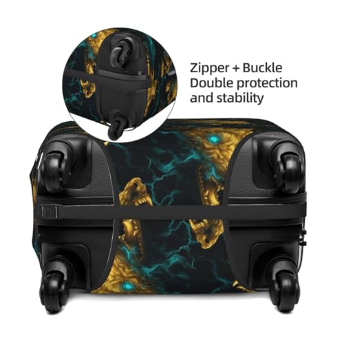 Luggage Cover Protector - Gold Cool Wolf Print Suitcase Covers for Luggage Fit 25-28 Inch Suitcase3
