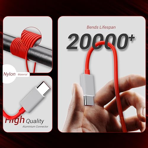 Image of 30W Type C Charging Cable For OnePlus 8T 8 8Pro 7 Pro / 7T / 7T Pro Nord (USB Typs C Cable),1m,Red