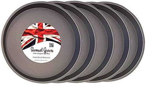 Chabrias Ltd 5X Long Life Victoria Sandwich Cake Tin Pan 7" (17.5cm) Superior Double Coated Non Stick, Fixed Base, Made in England