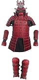 Al Izel-Full Samurai Armor - Leather Armor for LARP and Cosplay-Red&Black (4X-Large)