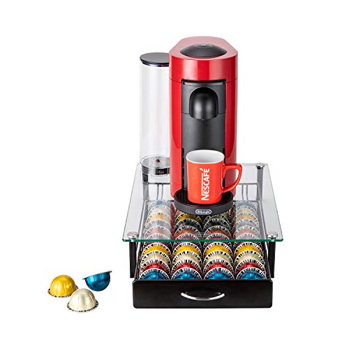 Flagship For Nespresso Pod Holder Drawer Coffee Pod Organizer Storage For Nespresso Capsules Holder Glass Storage Tray Vertuo 40 Pods #TOP5