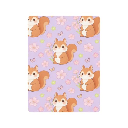 Drap housse de berceau en coton stretch doux écureuils et fleurs - 3