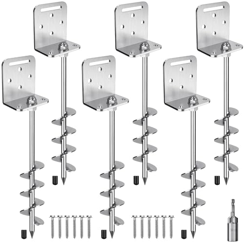 6 Pack 18" Trampoline Ground Anchors Screw in Earth Anchor